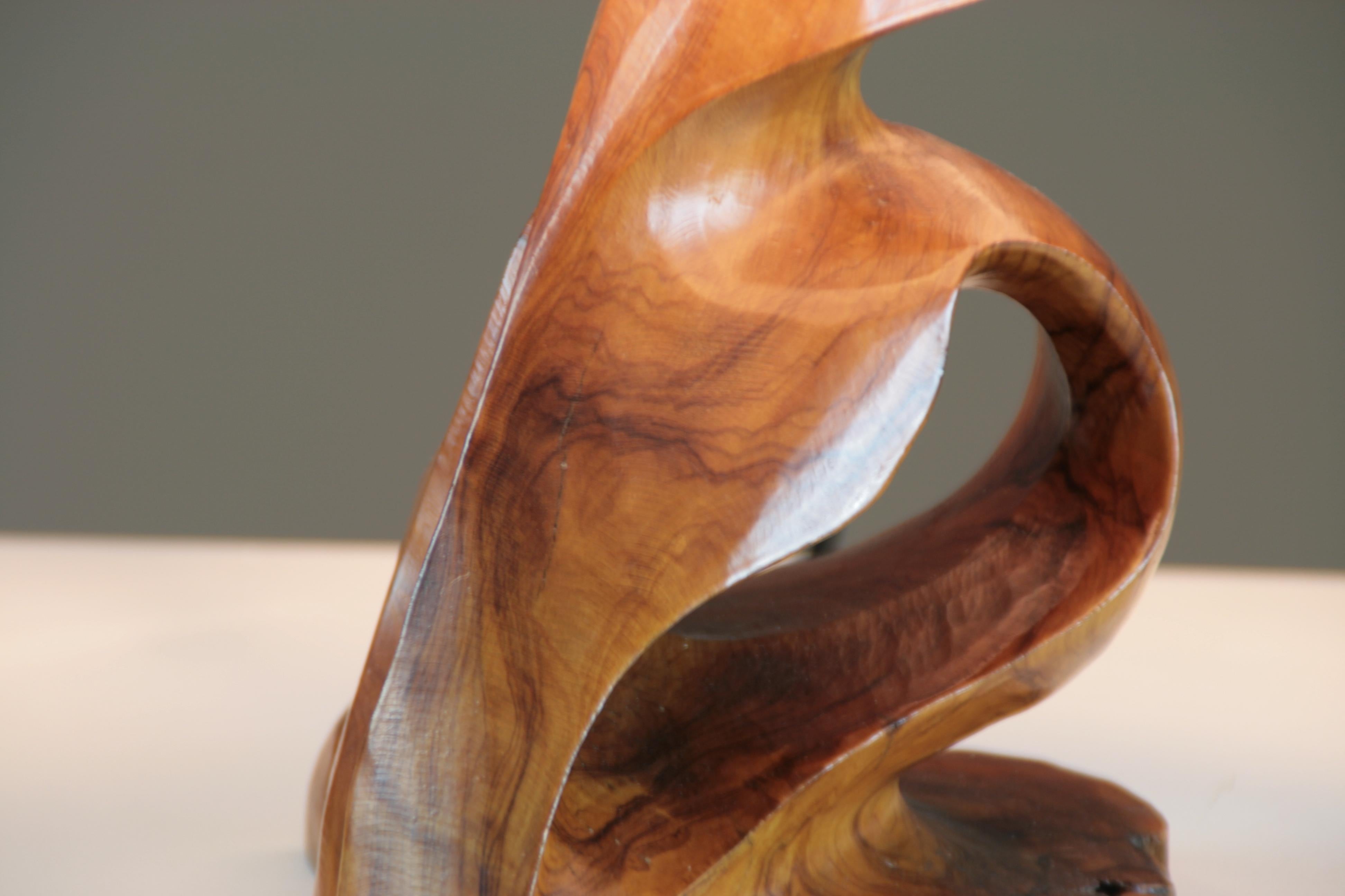 Lampe de table en bois d'Oliver, France années 1950 en vente 5