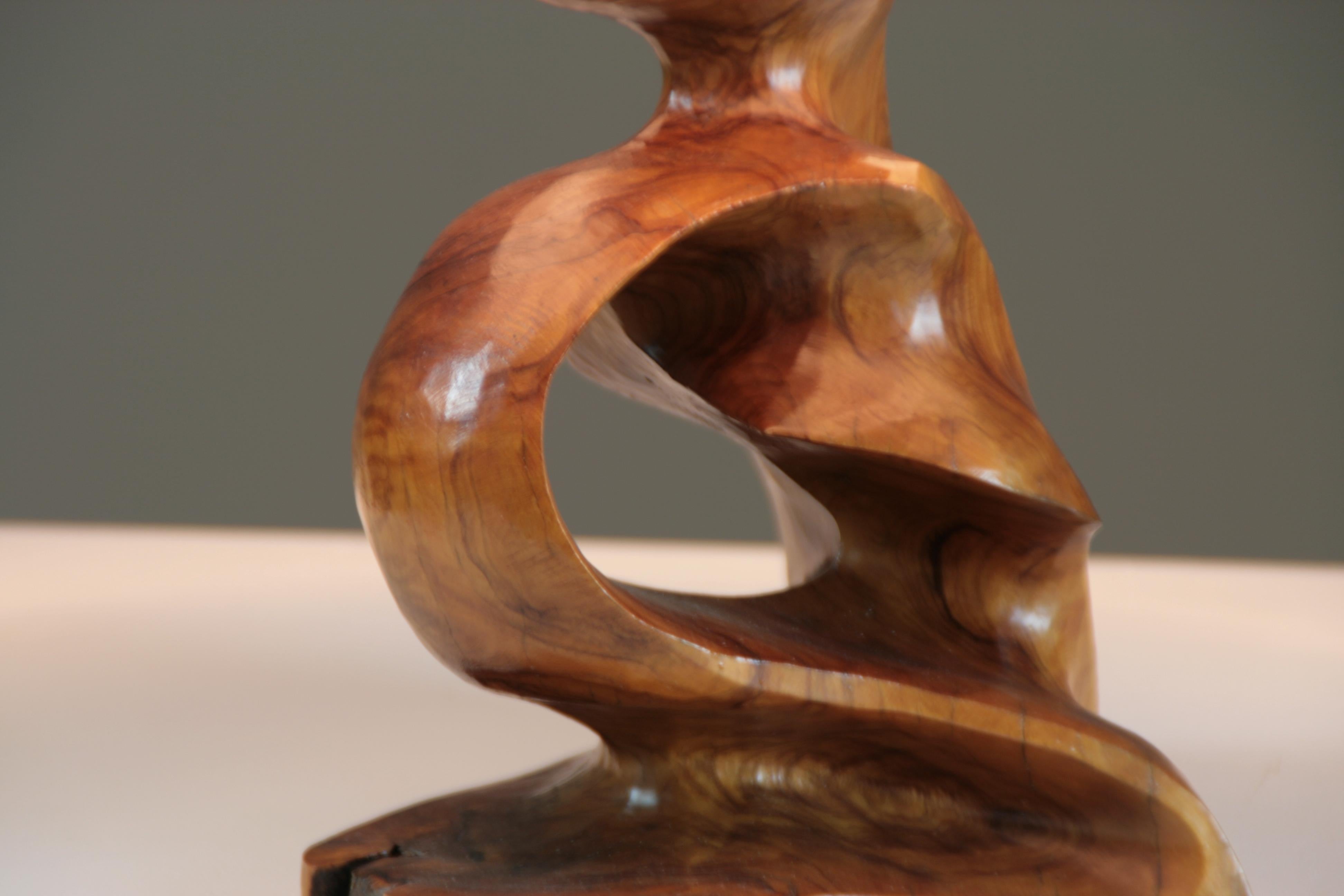 Lampe de table en bois d'Oliver, France années 1950 en vente 8