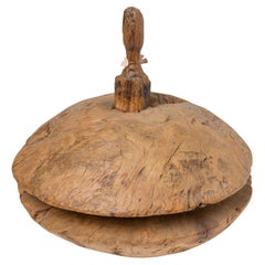 Olive Wood Well Pulley as Sculpture