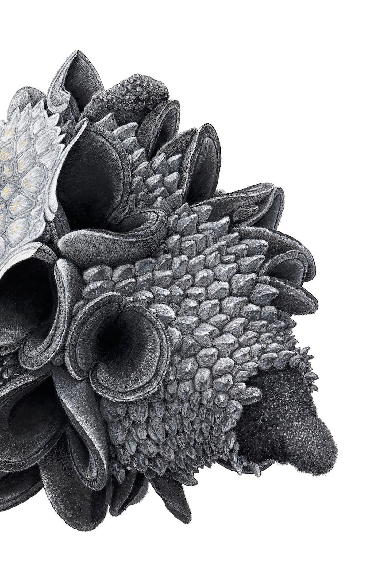 Augmented Meteorite I von Oliver Ashworth-Martin - Pastellzeichnung, Natur, Pflanze im Angebot 3