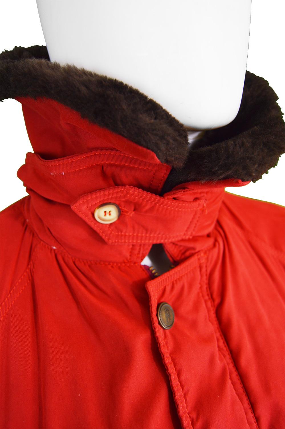 Oliver by Valentino Men's Vintage Red Quilted Bomber Jacket Coat, 1980s In Good Condition In Doncaster, South Yorkshire