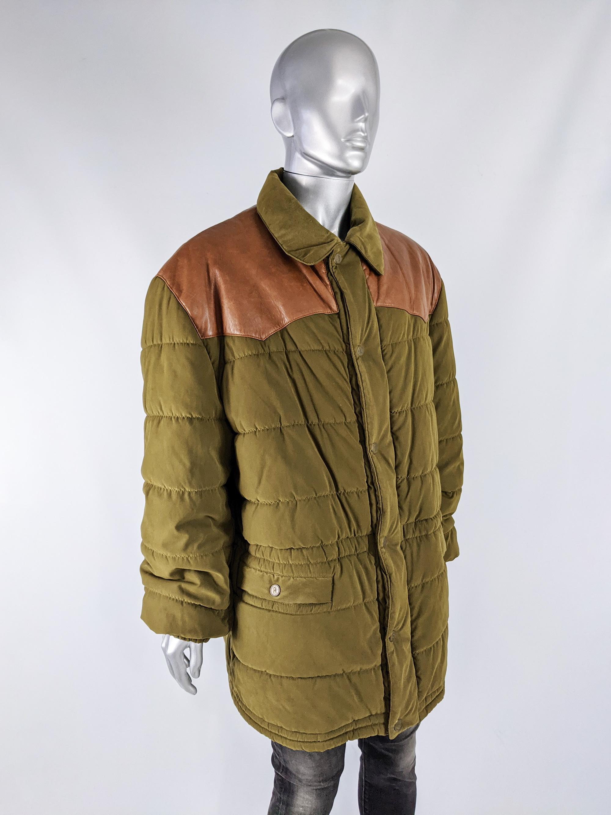 Brown Oliver by Valentino Vintage Mens Long Puffer Coat