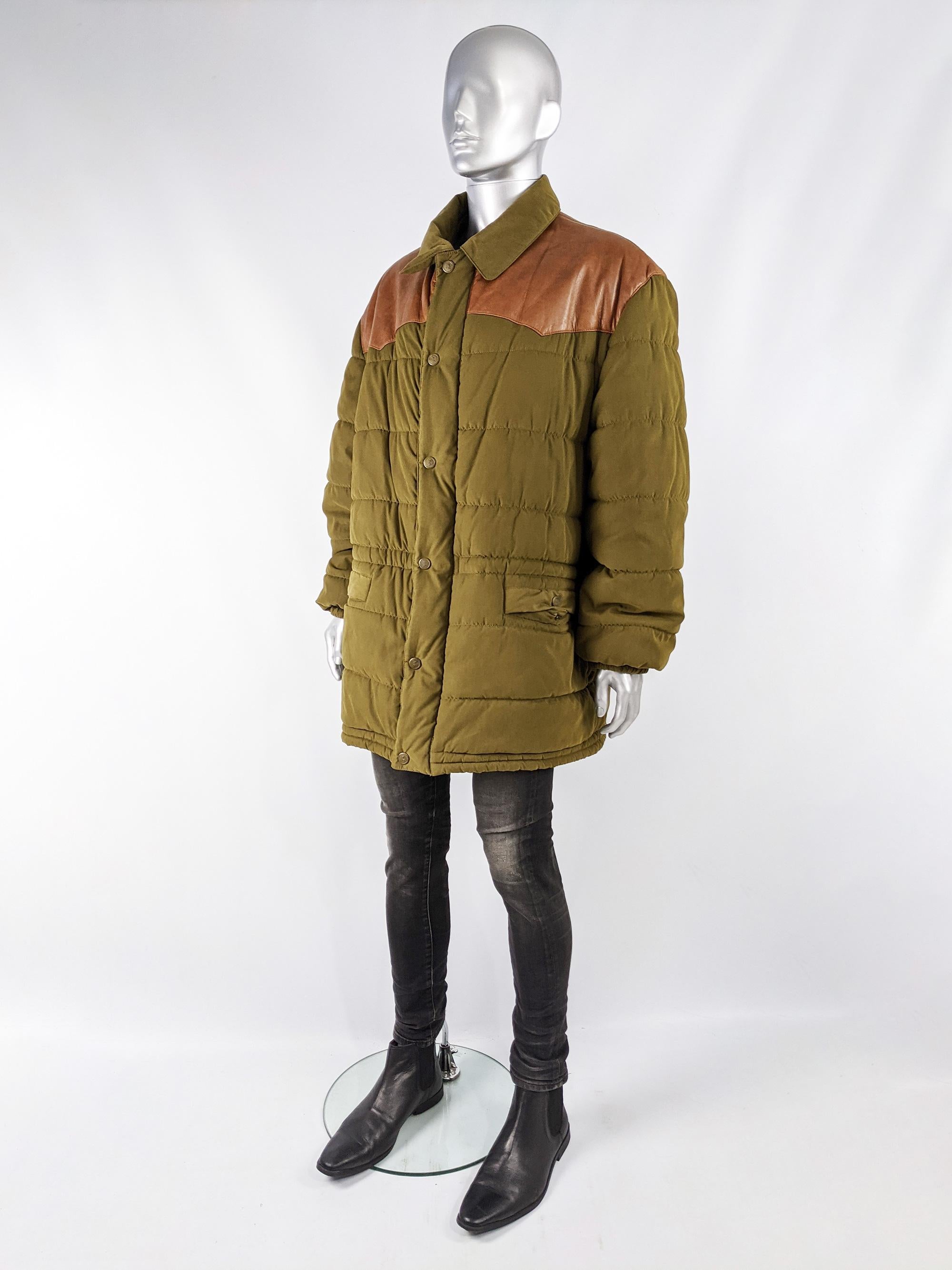Oliver by Valentino Vintage Mens Long Puffer Coat In Excellent Condition In Doncaster, South Yorkshire