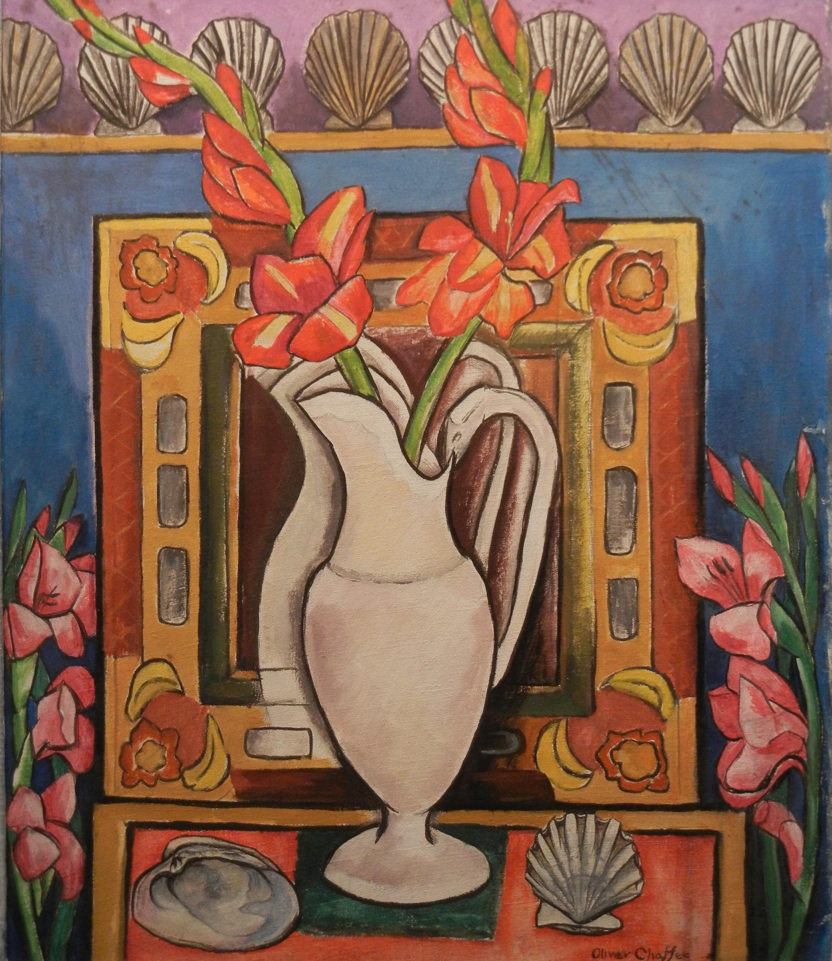 Shells and Flowers - Painting by Oliver Chaffee