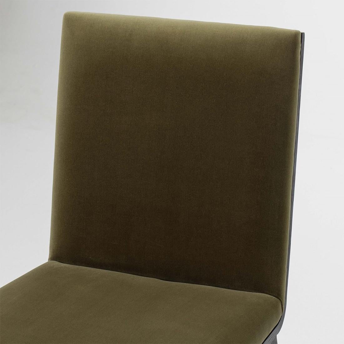 Contemporary Oliver Chair in Kaki Velvet