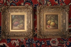 Paire de natures mortes d'Oliver Clare (1853-1927), huile sur toile