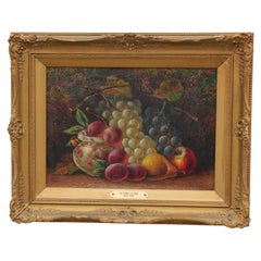 Naturalistic Vanitas Fruit Still Life Painting of Grapes, Pears, and Apples