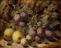 Oliver Clare (1853-1927) - Fin du XIXe siècle Huile, Nature morte aux prunes
