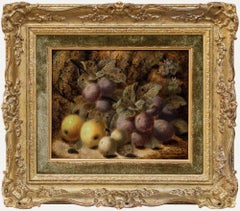 Oliver Clare (1853-1927) - Fin du XIXe siècle Huile, Nature morte aux prunes