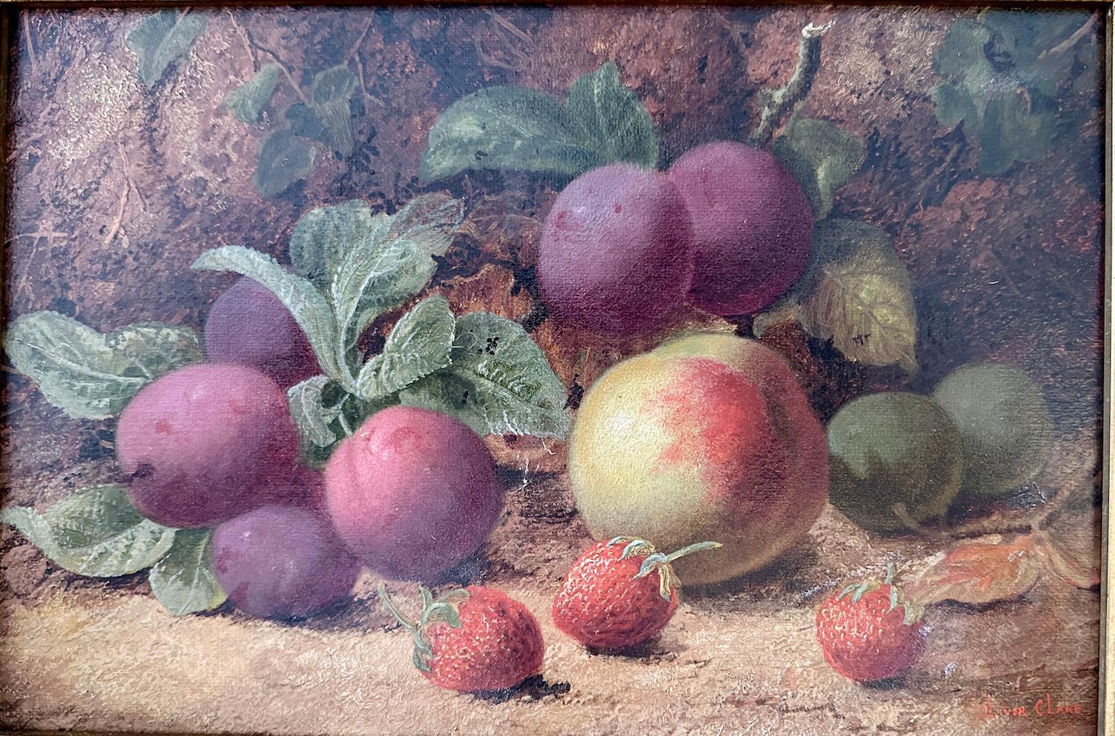 Una splendida coppia di nature morte vittoriane finemente dipinte da Oliver Clare. 

Questo squisito dipinto del famoso artista inglese vittoriano Oliver Clare cattura magnificamente una vibrante natura morta di fiori su una riva muschiata. La