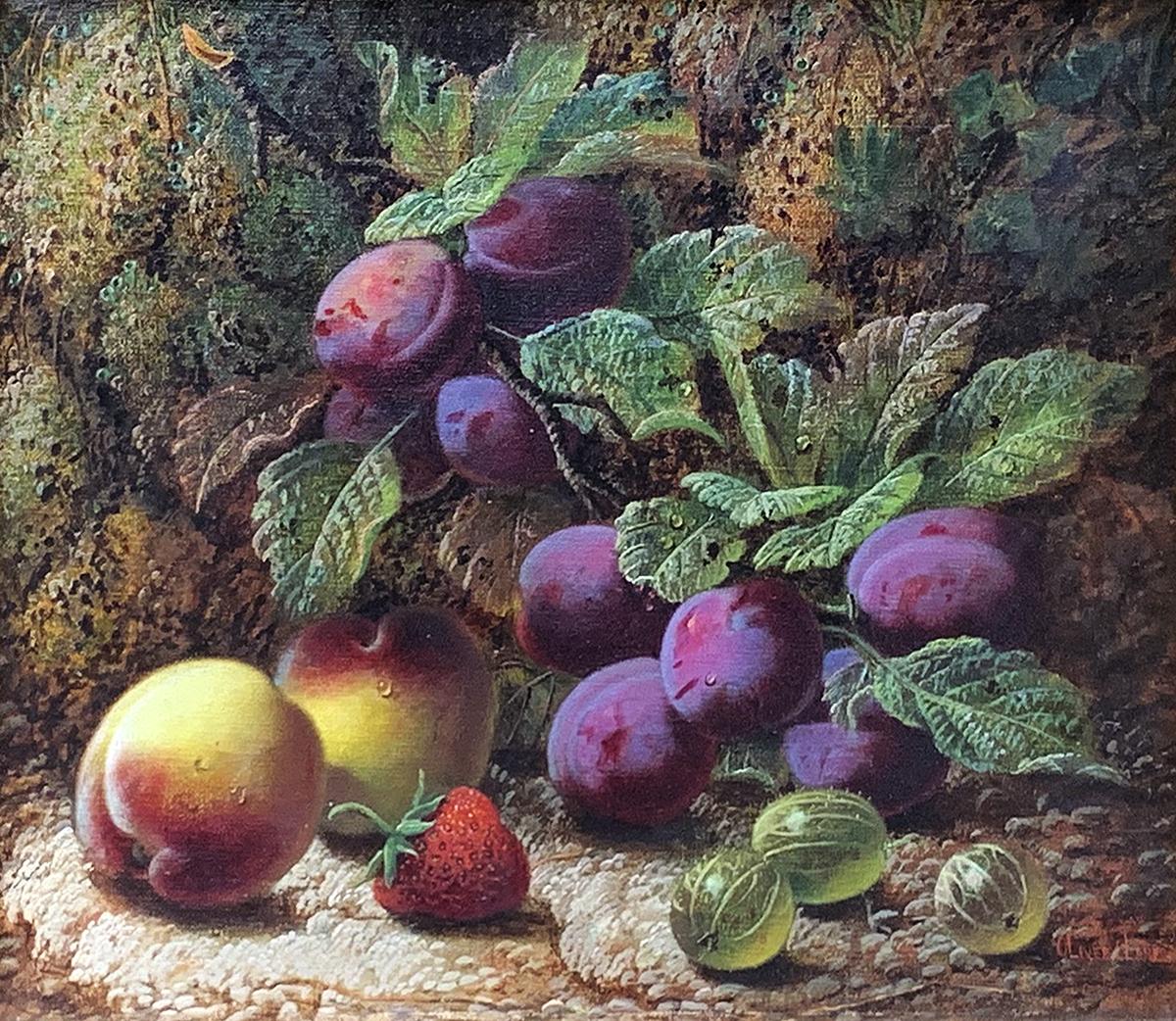 Nature morte de fruits (une paire) - Painting de Oliver Clare