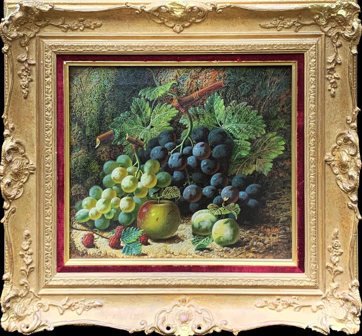 Nature morte de fruits (une paire) - Marron Still-Life Painting par Oliver Clare