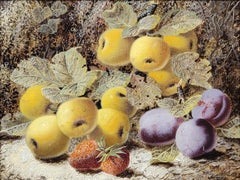 Still Life of Plums, Peaches and Strawberries