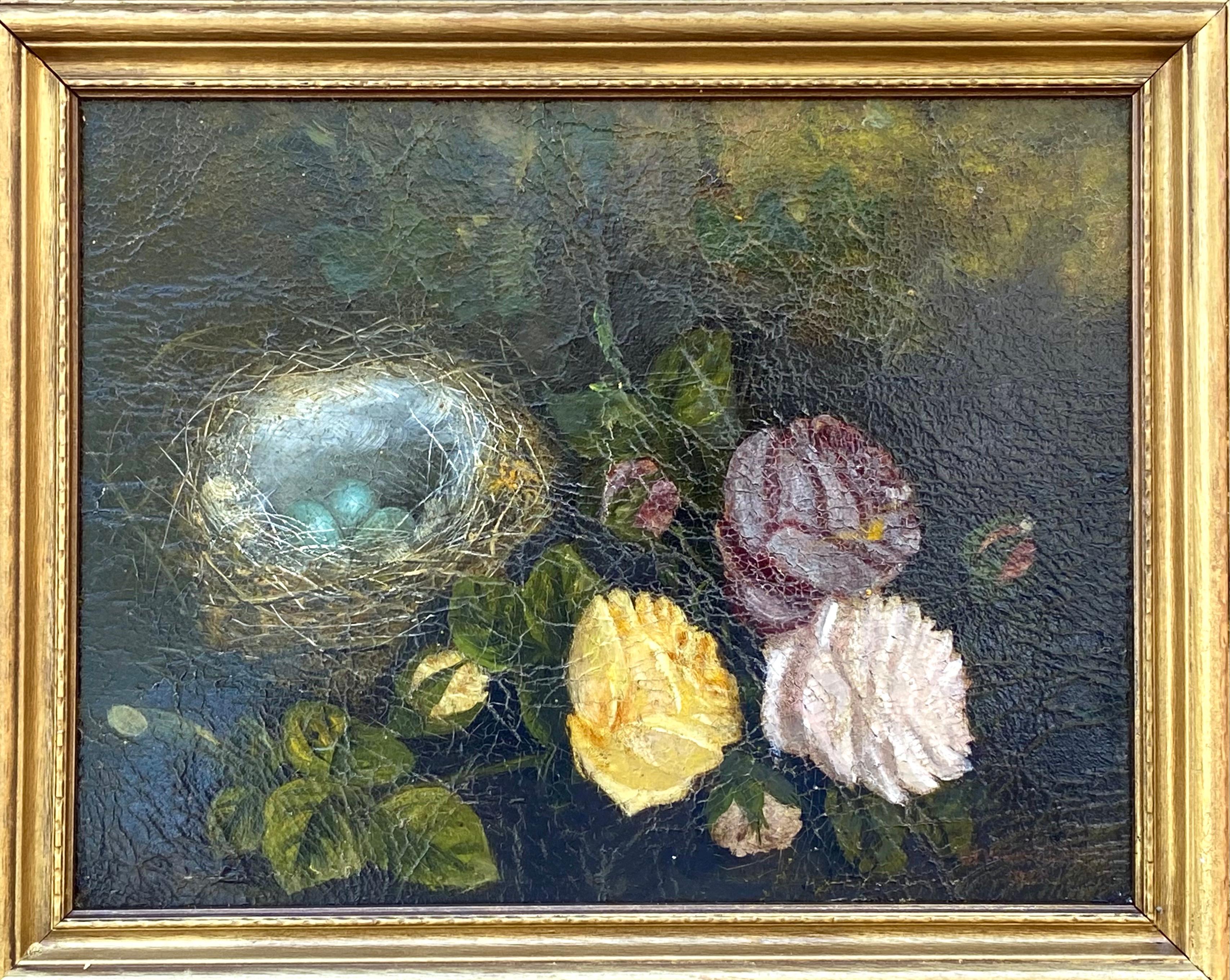 “Still Life with Bird’s Nest” - Painting by Oliver Clare