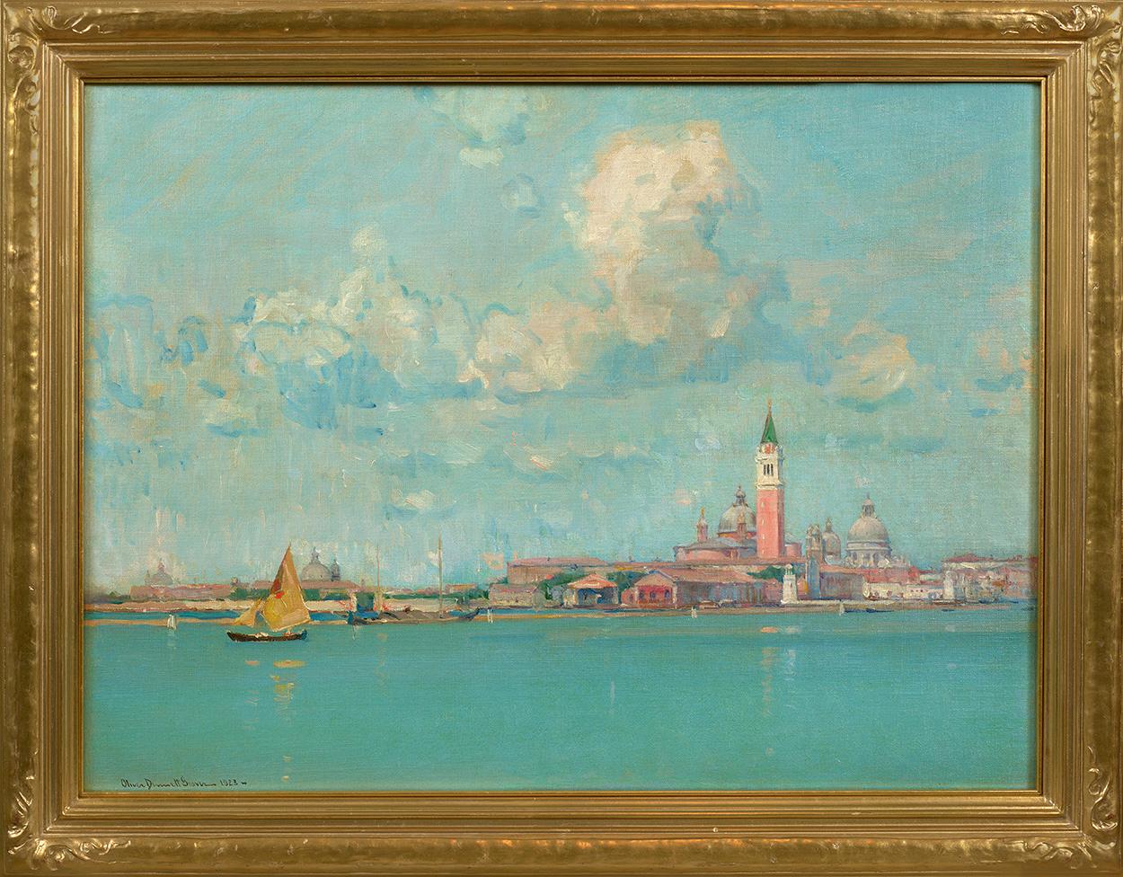 San Giorgio Maggiore, 1923 - Impressionnisme Painting par Oliver Dennett Grover