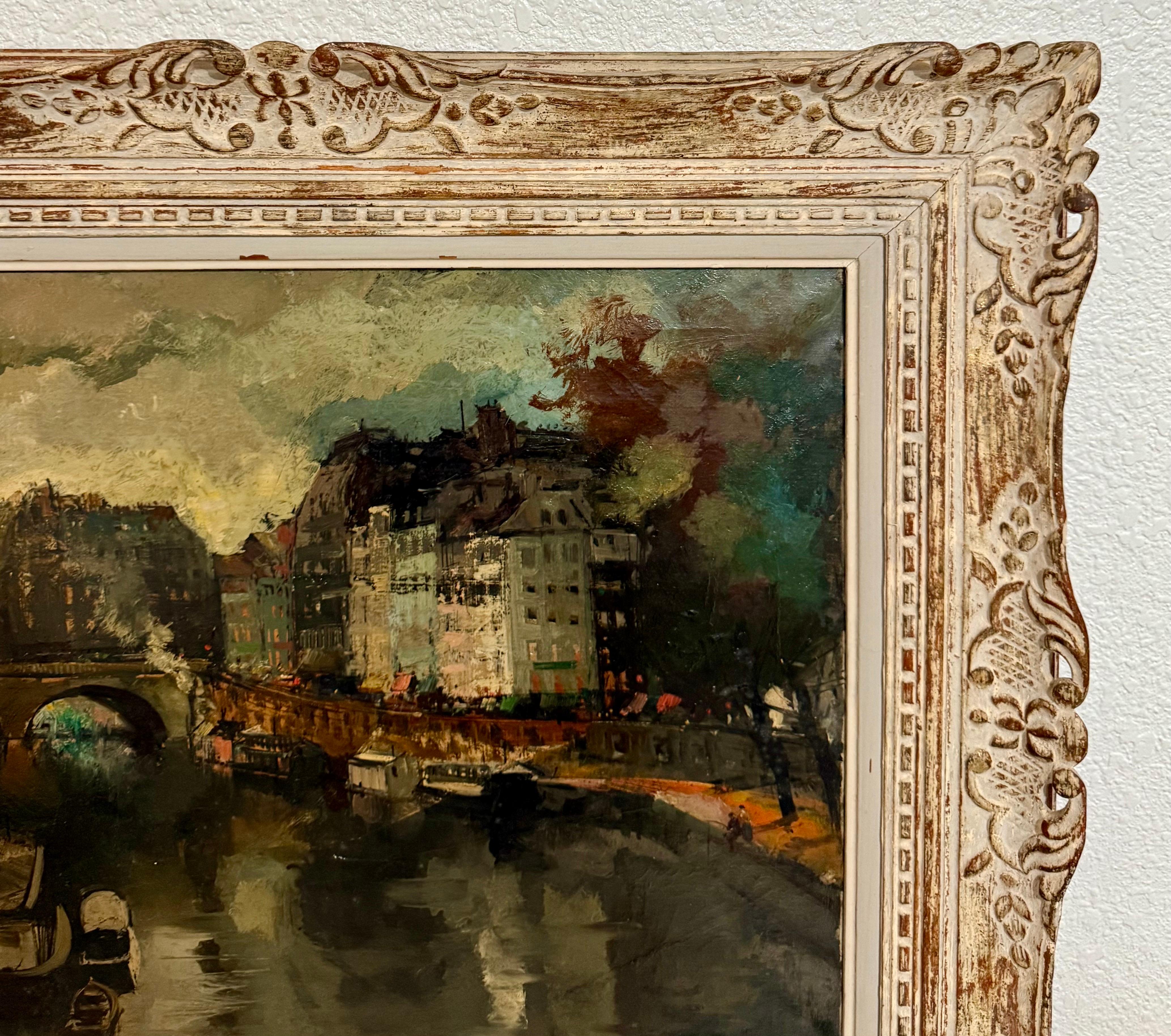 Peinture à l'huile expressionniste Paris Scène Vue Architecturale Visionisme Olivier Foss en vente 3