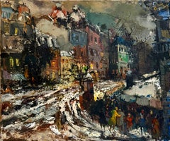 Expressionist Oil Painting Paris Scene View Architectural Visionism Olivier Foss