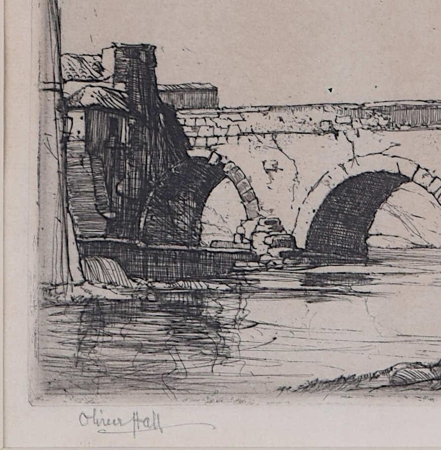 Study of a Bridge, etching by Oliver Hall For Sale 1