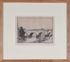 Estudio de un puente, aguafuerte de Oliver Hall