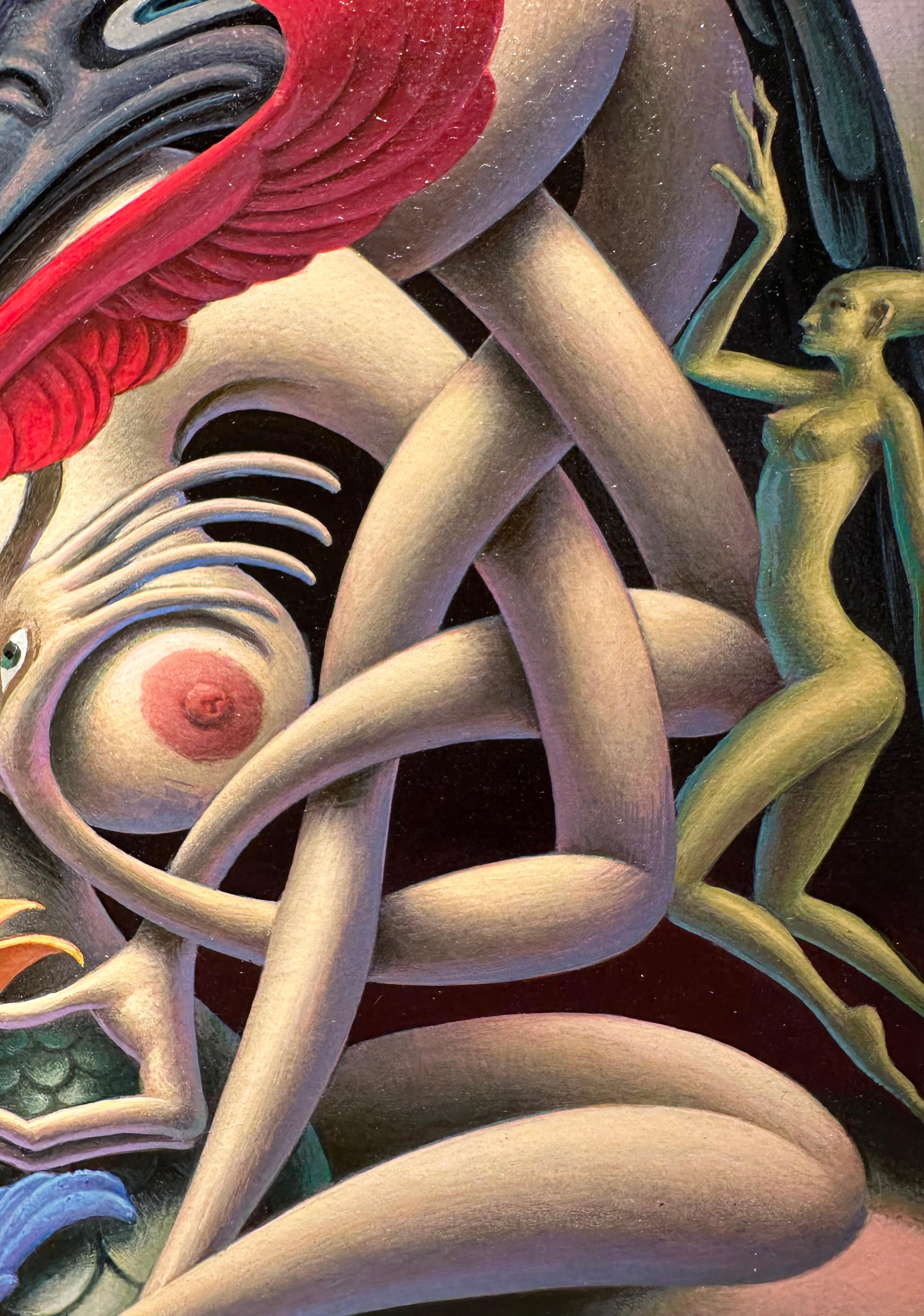 Disembodiment of the Cognitive Viscera (Crown Athena) - Surreal Original Artwork For Sale 1