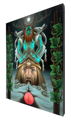 Mage Love Flower – Surreale Symbolik in sehr detailliertem Originalgemälde