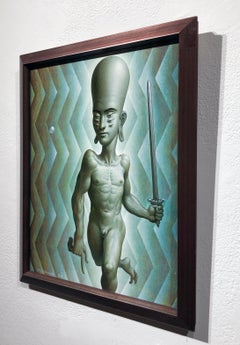 Étoile de la longévité en forme de nœud symbolique du Taoist - Acrylique sur panneau, encadré