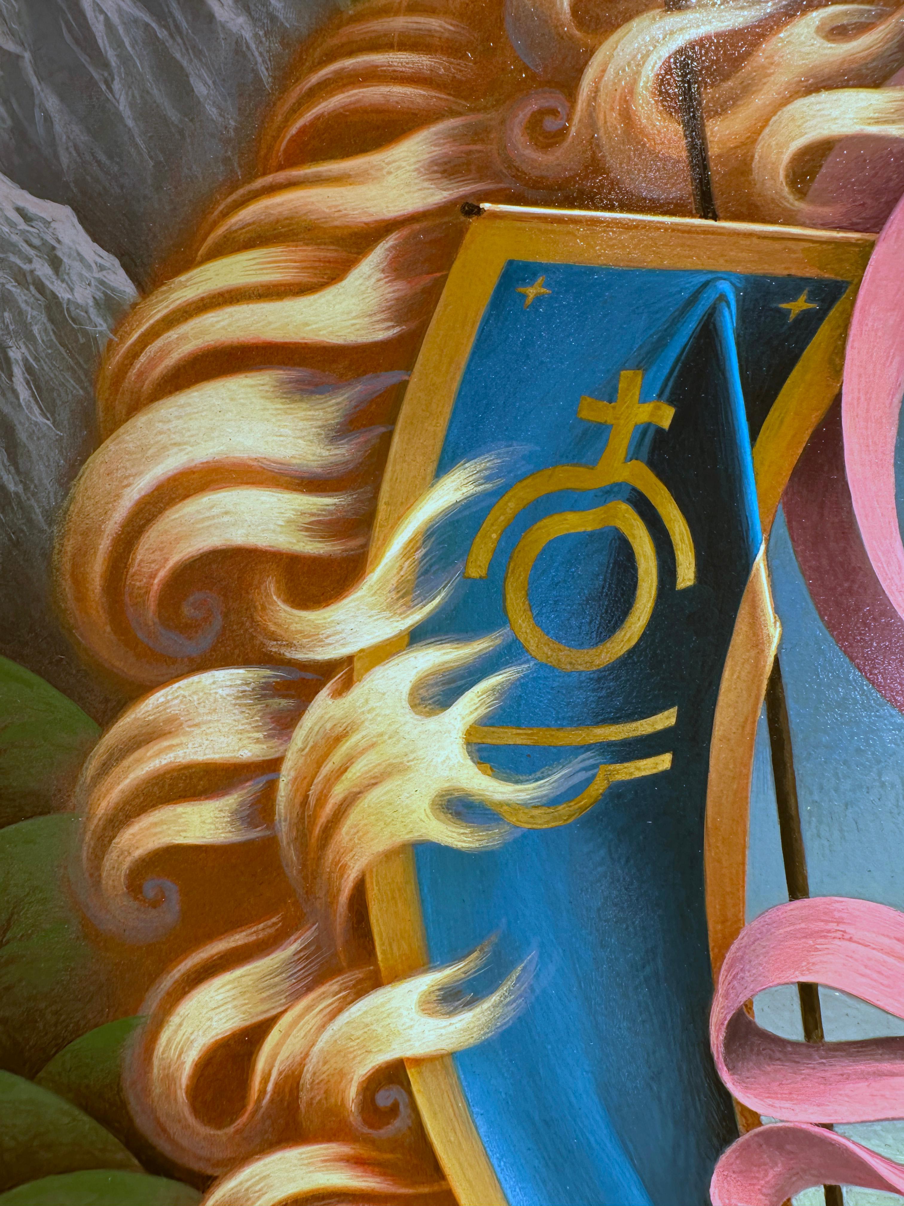 The Magic War - Surreal Disney Characters, Highly Detailed Original Painting in vendita 3