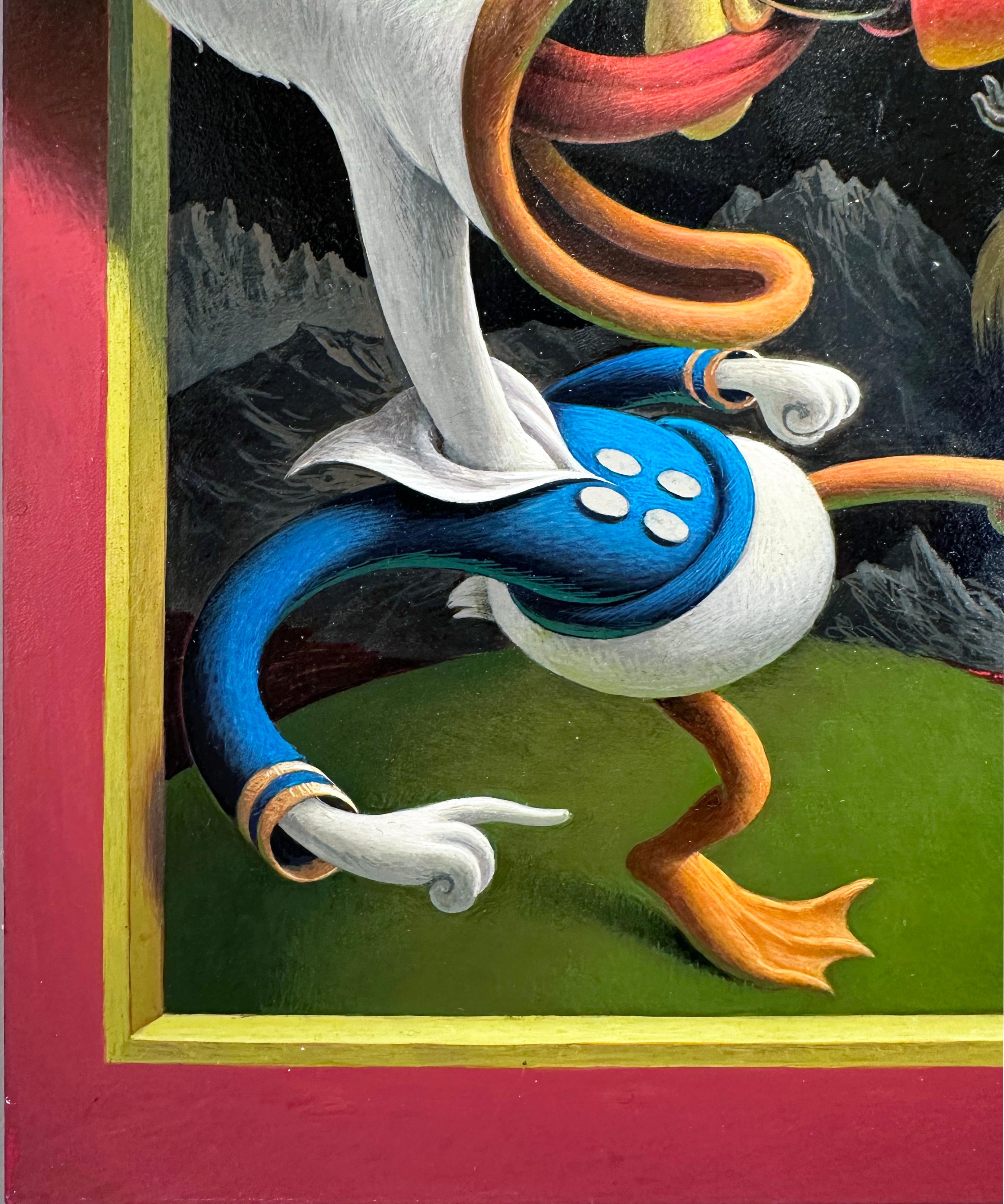The Magic War - Surreal Disney Characters, Highly Detailed Original Painting in vendita 4