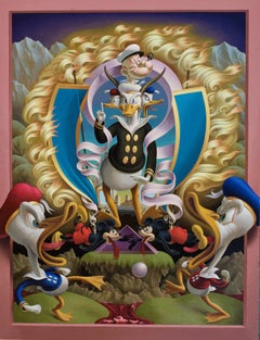 The Magic War - Surreal Disney Characters, Highly Detailed Original Painting