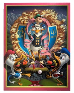 The Magic War - Surreal Disney Characters, Highly Detailed Original Painting