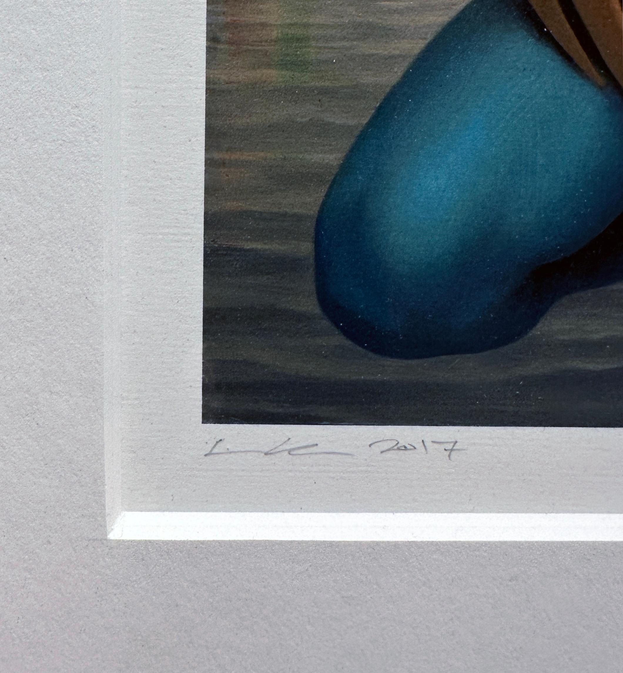 La notte blu - Stampa giclée surreale, prova d'artista, incorniciata e opacizzata in vendita 5