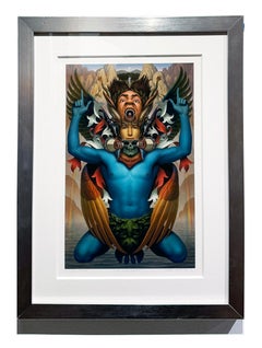 The Blue Night - Surreal Giclee Print, Artist Proof, Matted and Framed