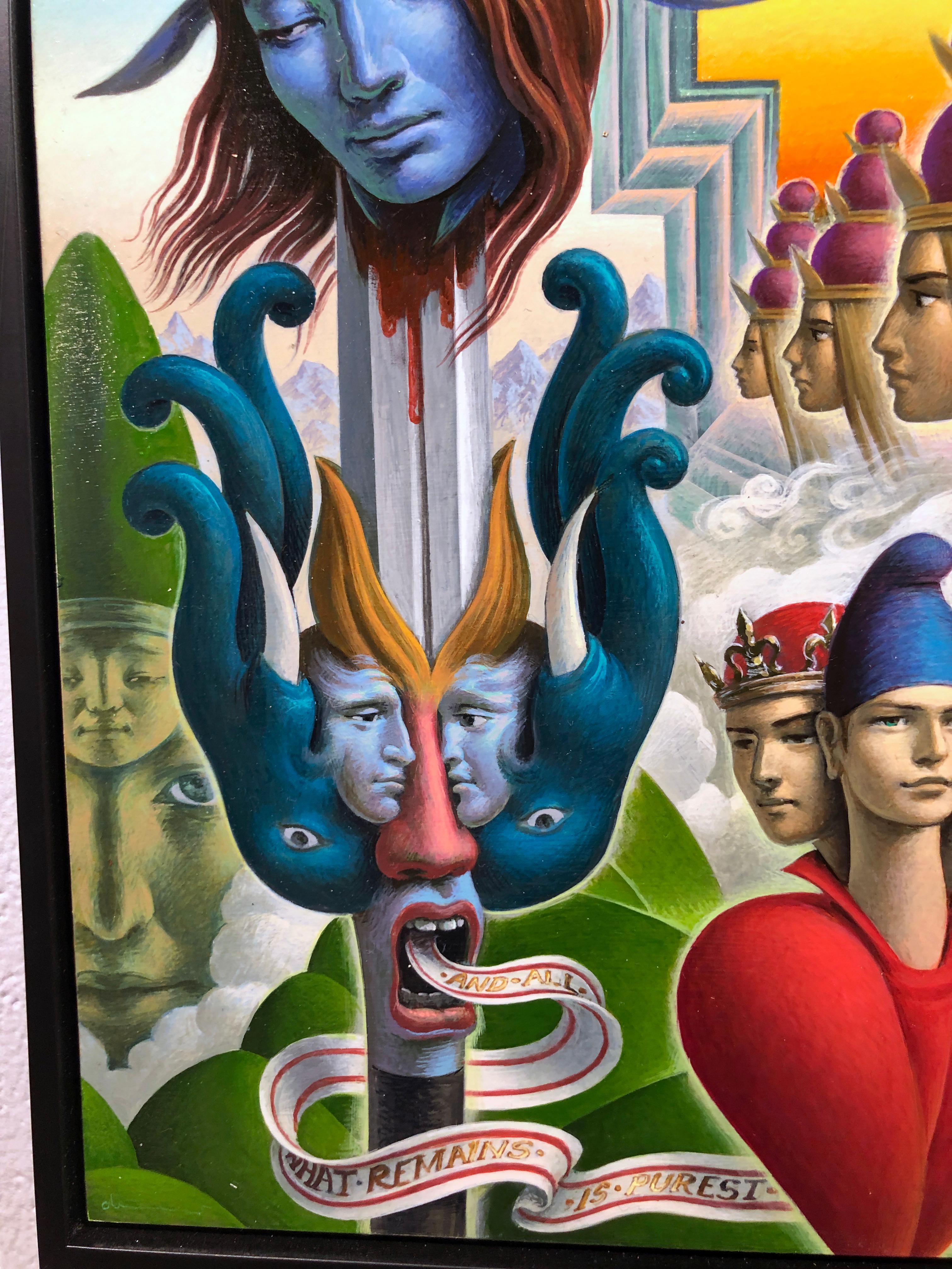 Awakening at Gordia - Highly Detailed, Surreal and Symbolic Painting For Sale 6