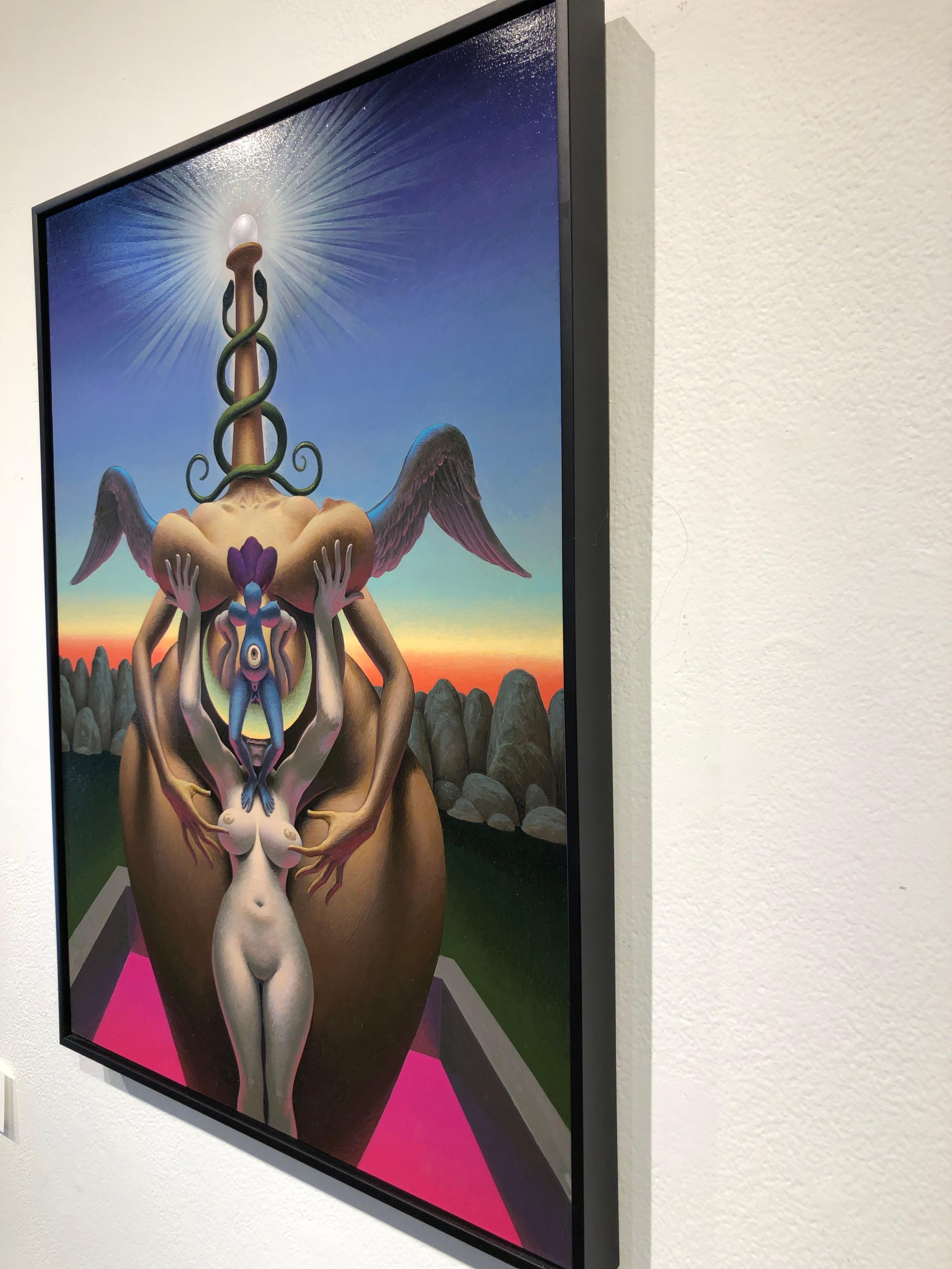 Rückkehr der Göttin - Originalgemälde einer surrealen, symbolischen Göttinfigur im Angebot 1