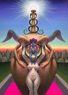 Return of the Goddess - Original Painting of Surreal, Symbolic Goddess Figure