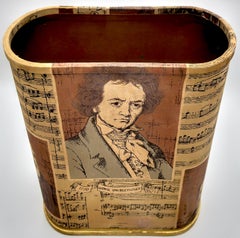Oliver K. Whiting of London Waste Bin with Portraits of Bach, Brahms & Beethoven