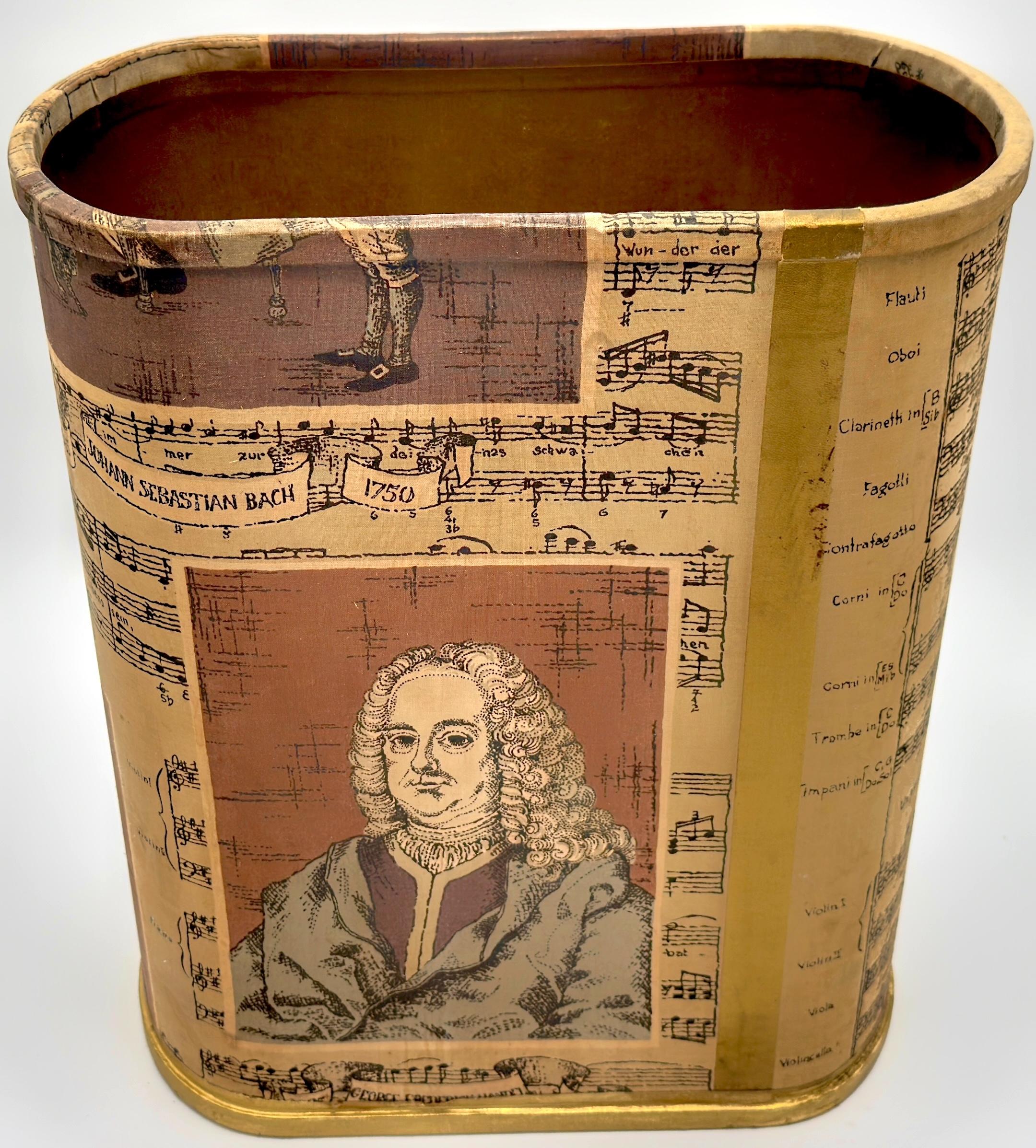 Oliver K. Whiting de Londres Papelera con retratos de Bach, Brahms y Beethoven Tela en venta
