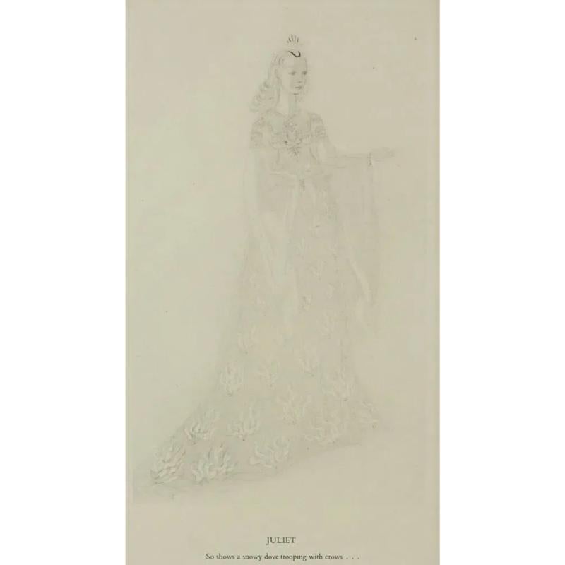 Satz x 6 Romeo & Julia Lady Capulet c1936 Theatralische Kostümplatten von Oliver Me im Angebot 1