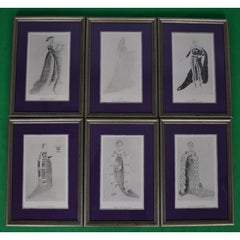 6 Romeo & Juliet / Lady Capulet c1936 Theatrical Costume Plates by Oliver Messel