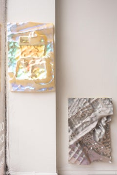 Object #79, Iridescent relief wall-hung sculptural work with 3d printed resin