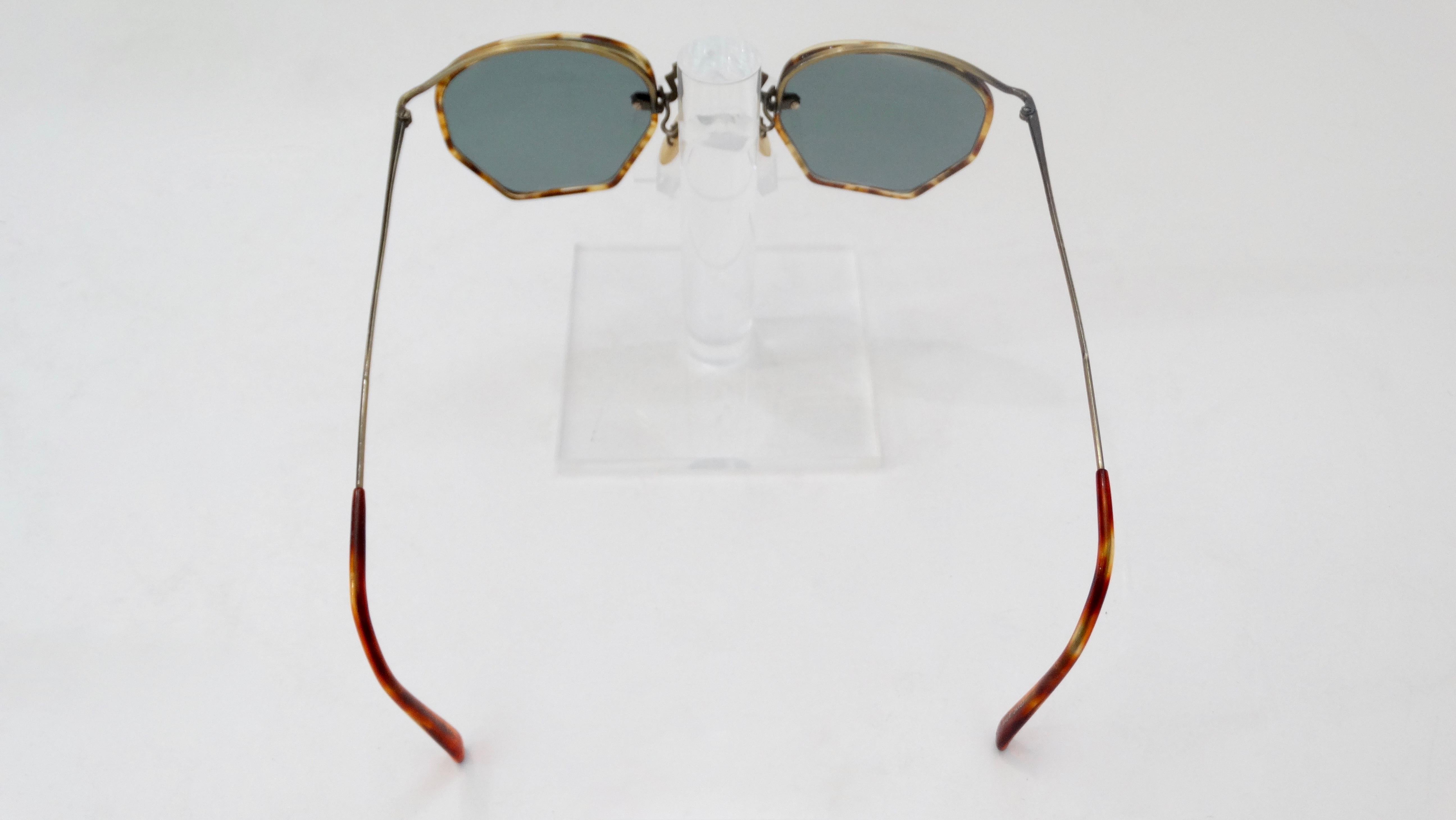 Gray Oliver Peoples 1980s Tortoise Shell Sunglasses