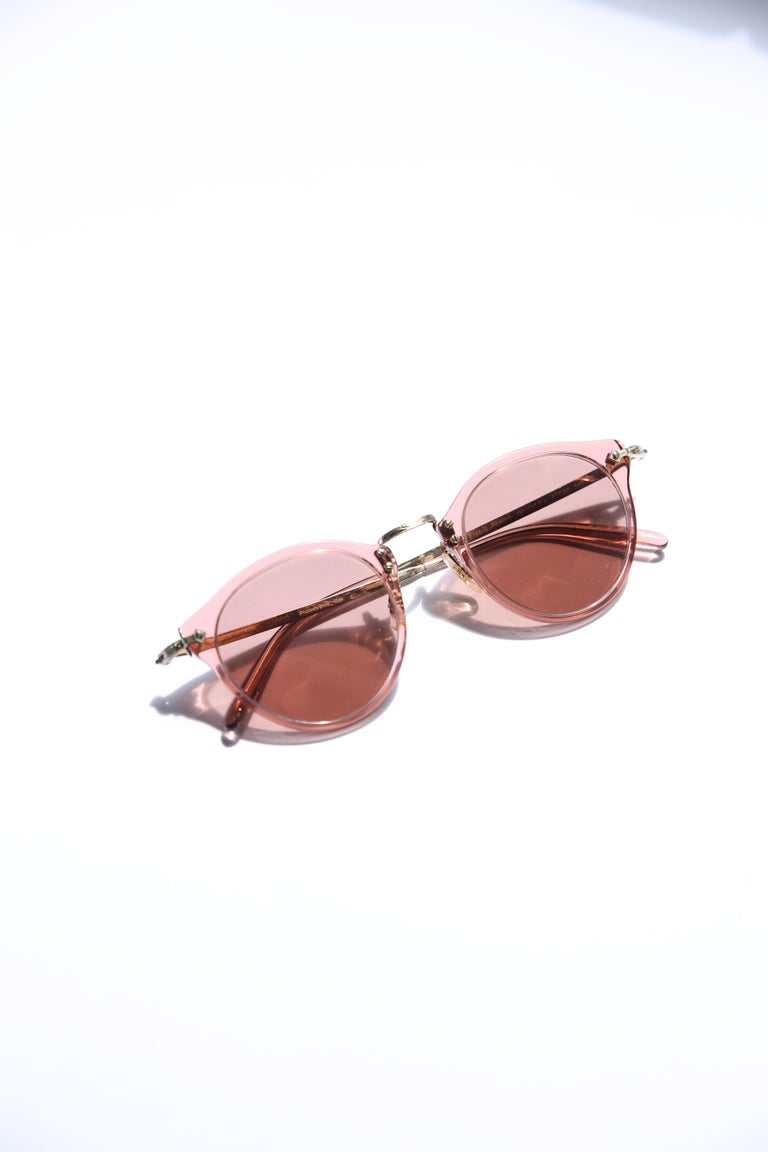 Oliver Peoples OP-505 Sunglasses pink rose brown gold oversized