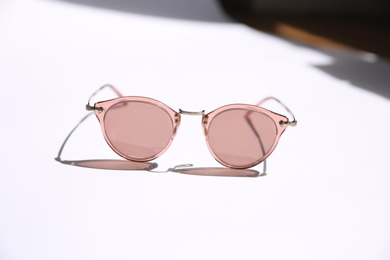Oliver Peoples OP-505 Sunglasses pink rose brown gold oversized