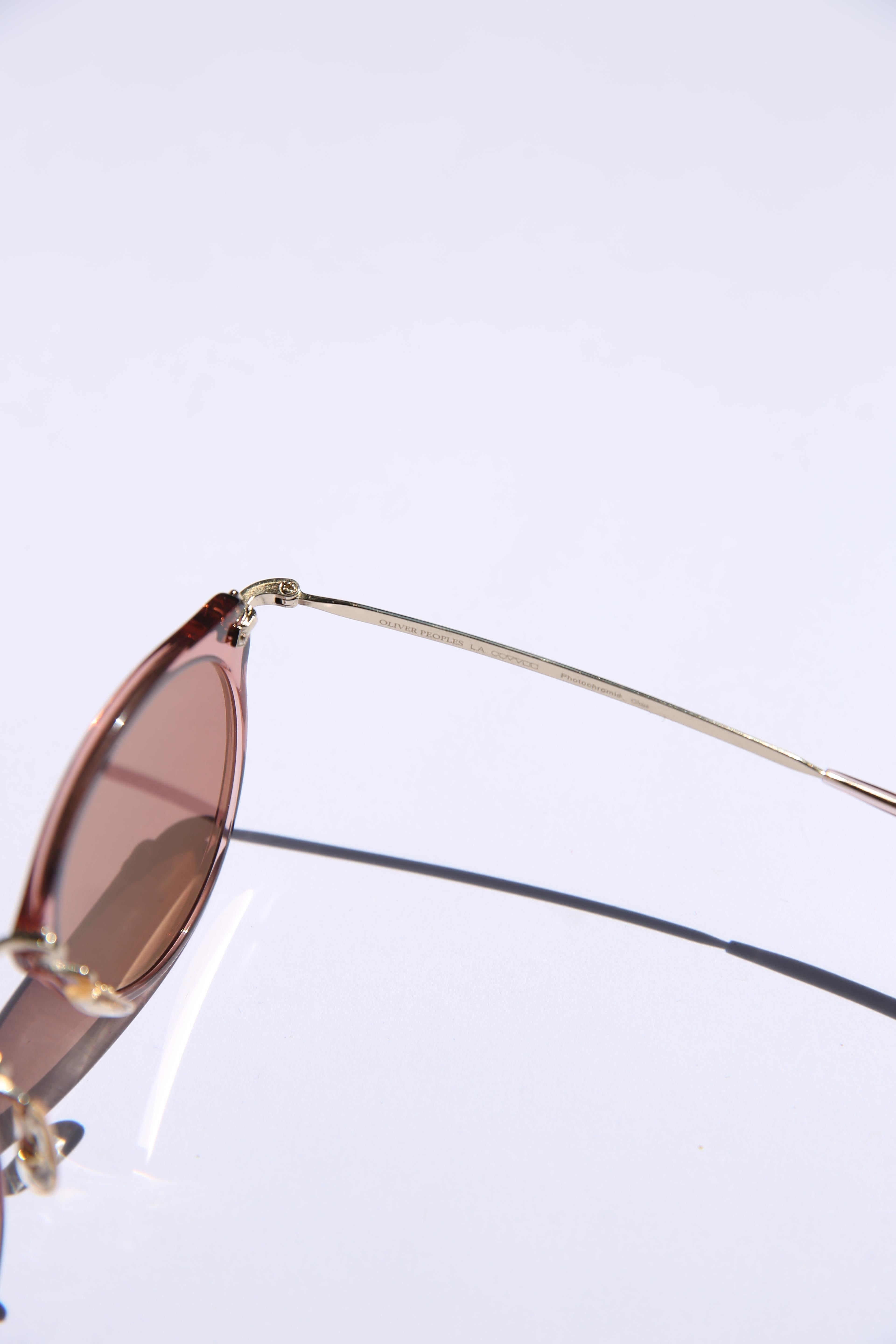 Oliver Peoples OP-505 Sunglasses pink rose brown gold oversized plastic acetate In Excellent Condition For Sale In Paris, FR