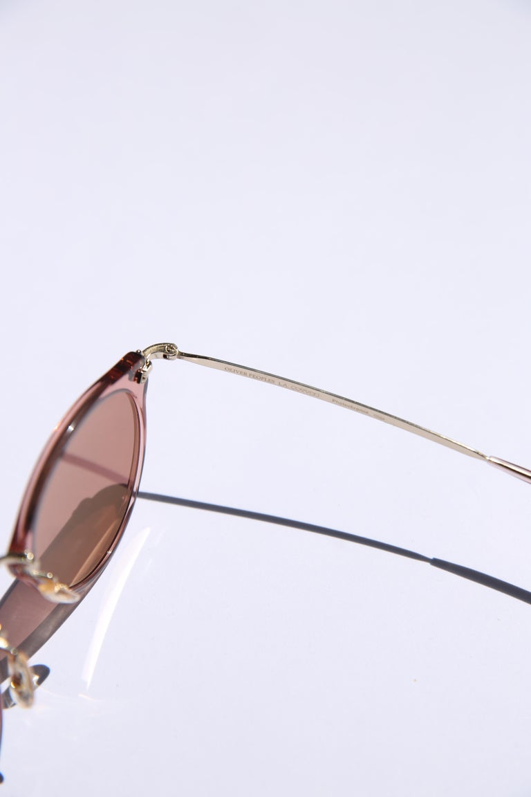 Oliver Peoples OP-505 Sunglasses pink rose brown gold oversized