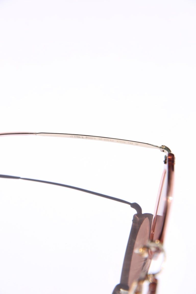Oliver Peoples OP-505 Sunglasses pink rose brown gold oversized