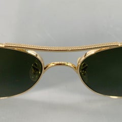 OLIVER PEOPLES Rockmore Gold Engraved Metal Aviator Sunglasses