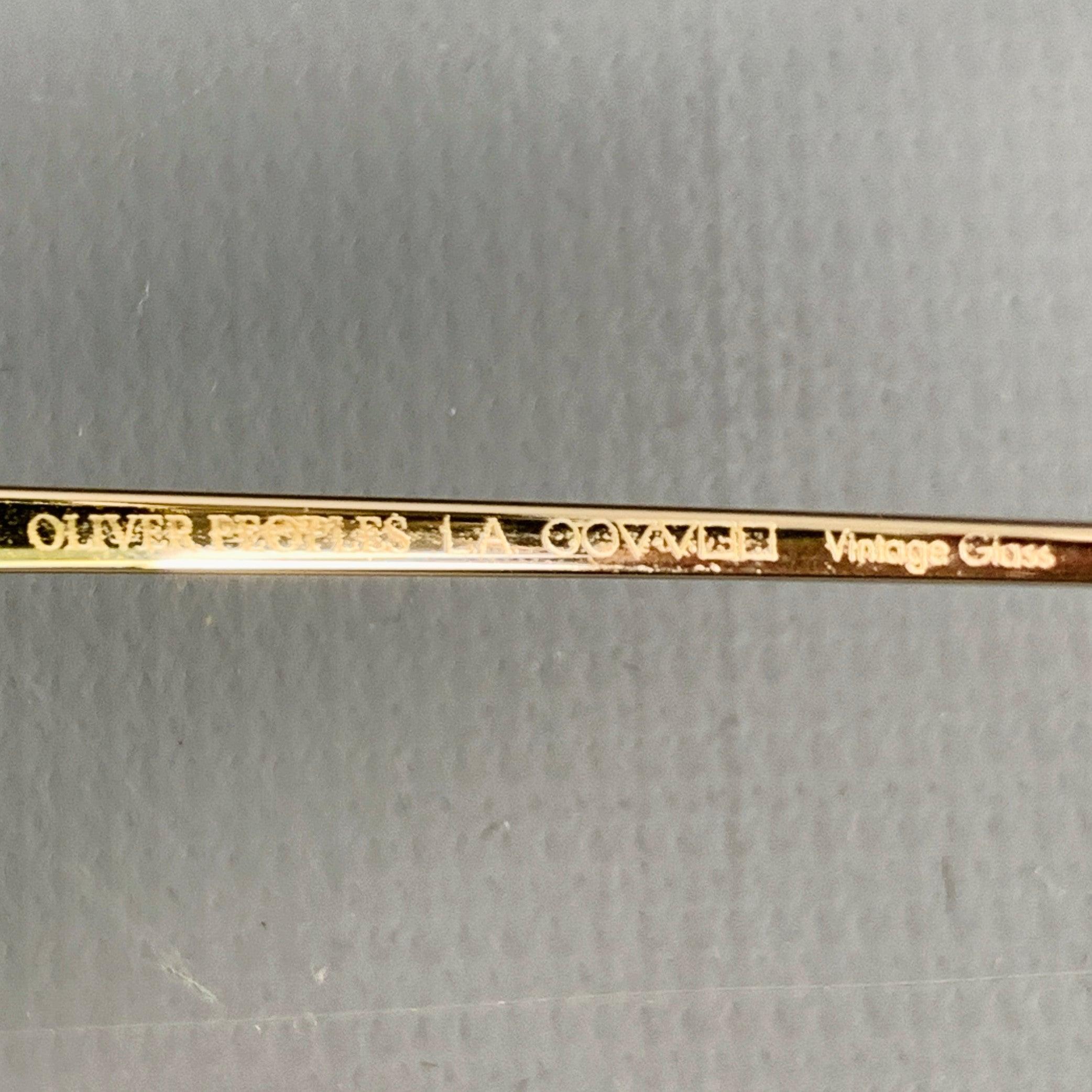 Oliver Peoples Rockmore - Occhiali da sole Aviator in metallo con incisione in oro in vendita 2