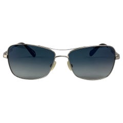 Used OLIVER PEOPLES Silver & Blue Metal Sanford Sunglasses