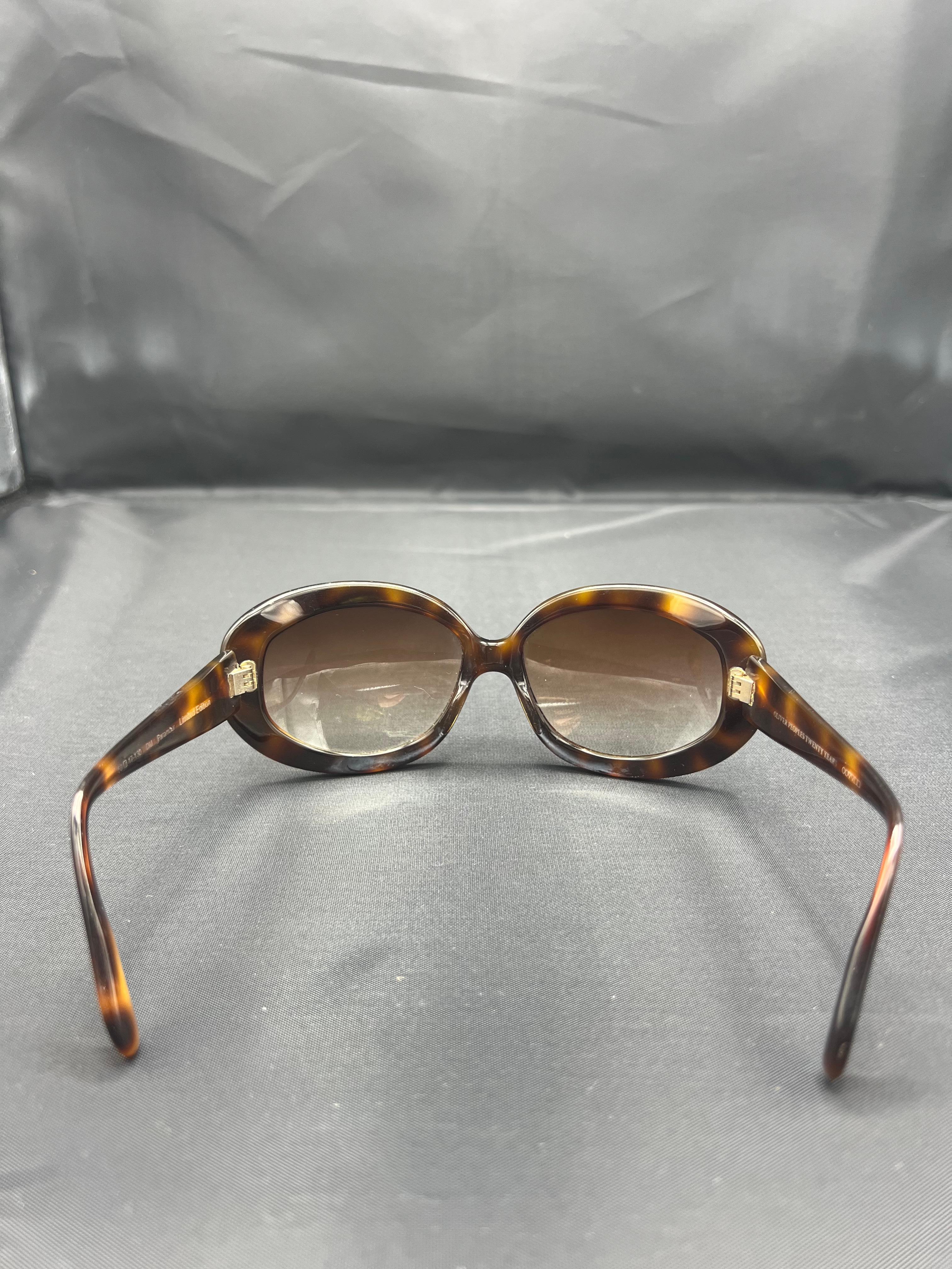 Oliver Peoples Twenty Years Paramount Limited Edition Brown Oval Sunglasses In Excellent Condition For Sale In Beverly Hills, CA